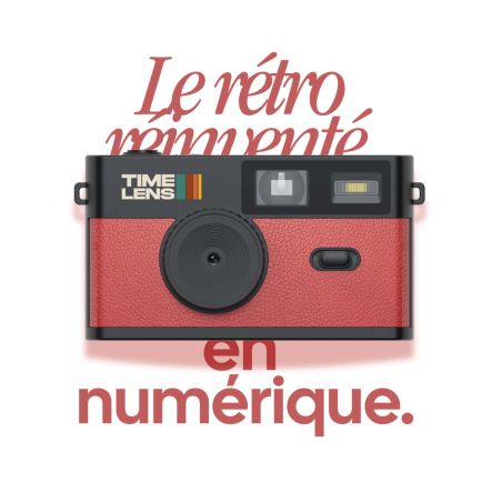 TimeLens Rouge Appareil Photo Numérique Vintage Sans Écran