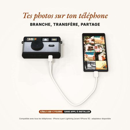 TimeLens POP 80's Silver Appareil Photo Vintage Sans Écran