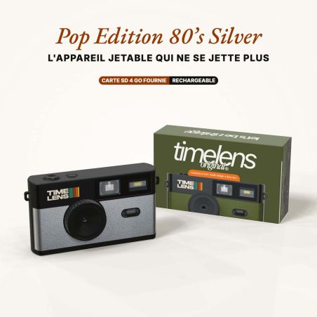 TimeLens POP 80's Silver Appareil Photo Vintage Sans Écran