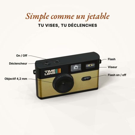 TimeLens POP Edition 80's Gold Appareil Photo Sans Écran