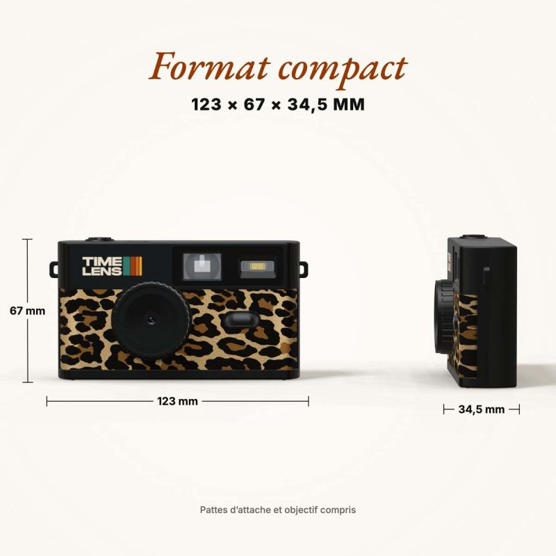 TimeLens Leopard Appareil Photo Numérique Vintage Sans Écran