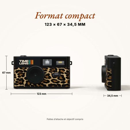 TimeLens Leopard Appareil Photo Numérique Vintage Sans Écran