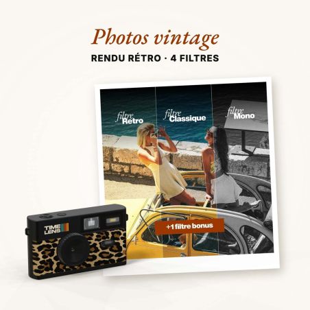 TimeLens Leopard Appareil Photo Numérique Vintage Sans Écran