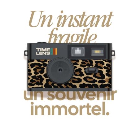 TimeLens Leopard Appareil Photo Numérique Vintage Sans Écran