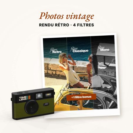 TimeLens Kaki Appareil Photo Numérique Vintage Sans Écran