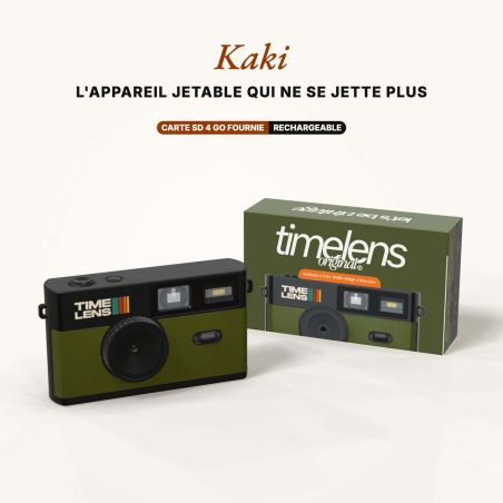 TimeLens Kaki Appareil Photo Numérique Vintage Sans Écran