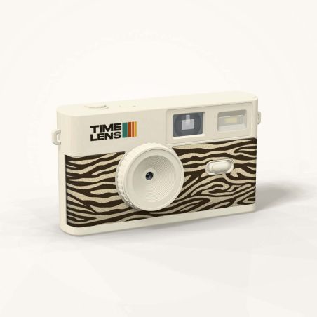 TimeLens Cream Zebra Appareil Photo Vintage Sans Écran