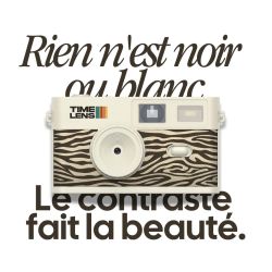 TimeLens Cream Zebra Appareil Photo Vintage Sans Écran