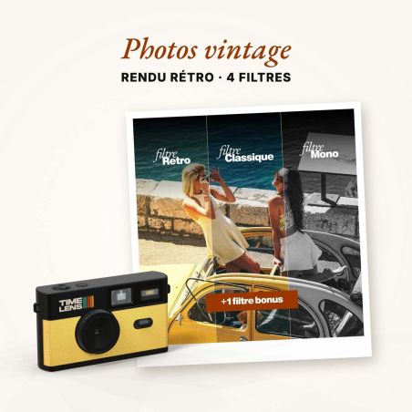 TimeLens Jaune Appareil Photo Numérique Vintage Sans Écran