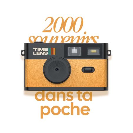 TimeLens Jaune Appareil Photo Numérique Vintage Sans Écran