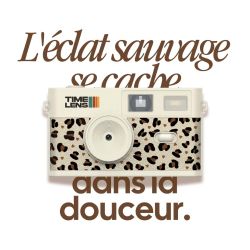 TimeLens Cream Leopard Appareil Photo Vintage Sans Écran