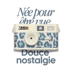 TimeLens Cream Sky Leopard Appareil Photo Vintage Sans Écran