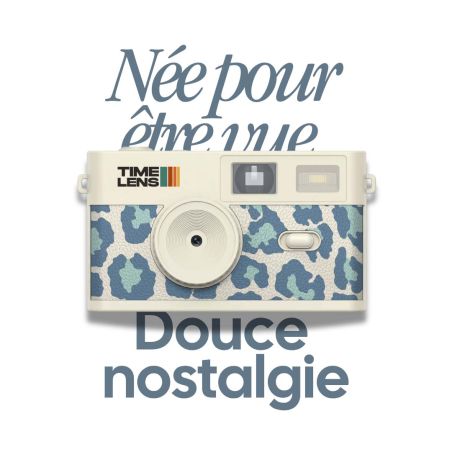 TimeLens Cream Sky Leopard Appareil Photo Vintage Sans Écran