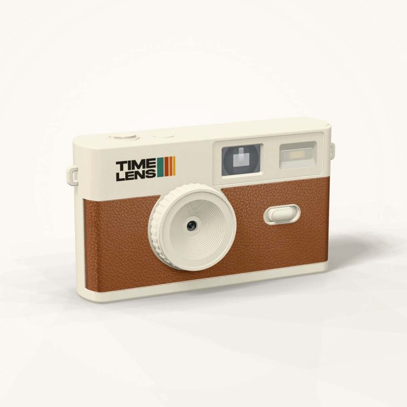 TimeLens Cream Brown Appareil Photo Vintage Sans Écran