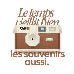 TimeLens Cream Brown Appareil Photo Vintage Sans Écran