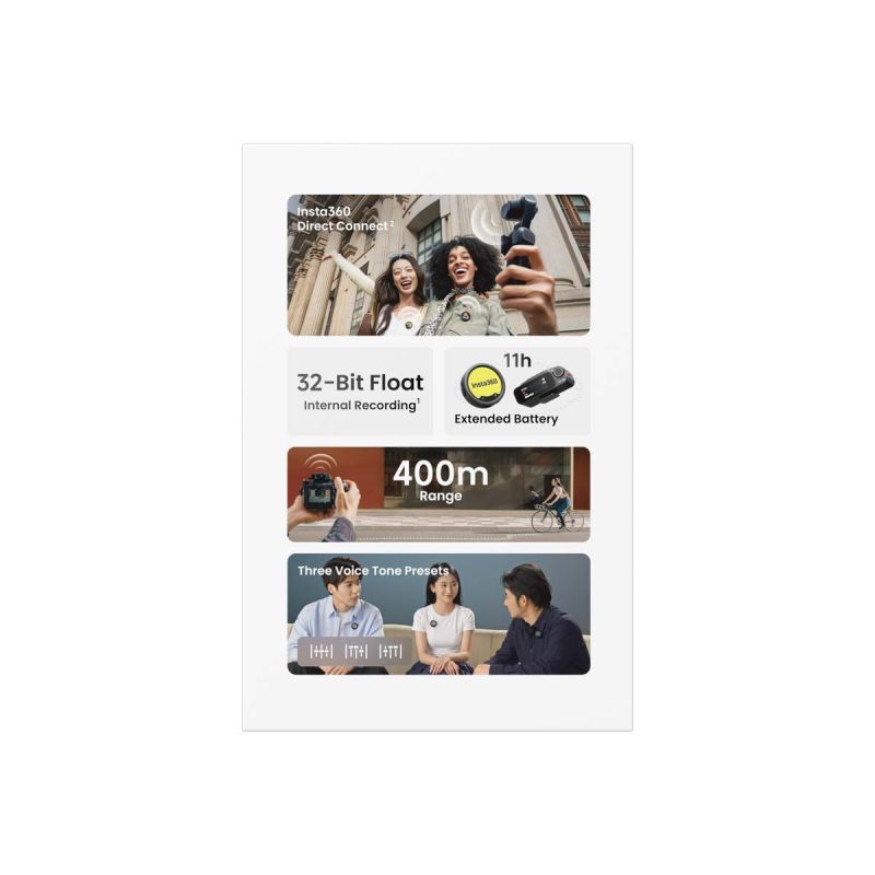 Insta360 Mic Kit 1 TX + 1 RX Micro Sans Fil