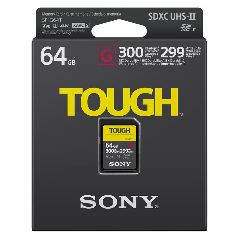 SONY SD SERIE G TOUGH 64GB R300W299 UHS-II CL