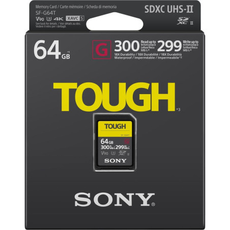 SONY SD SERIE G TOUGH 64GB R300W299 UHS-II CL